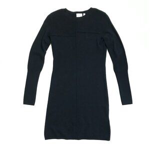 AG Adriano Goldschmied Mini Sweater Dress Womens XS Black Cashmere Long Sleeve